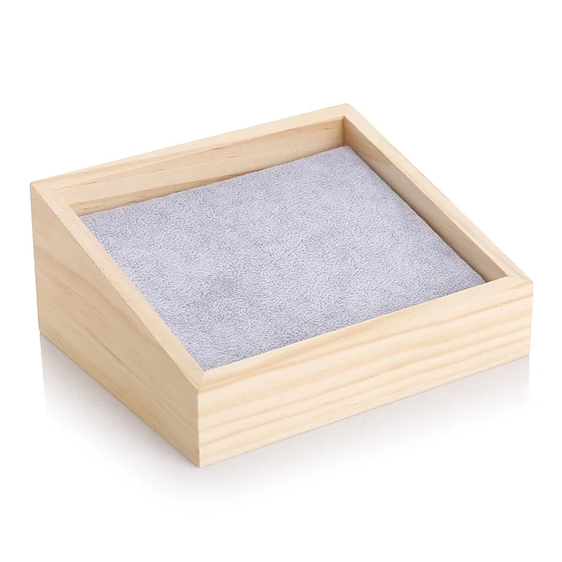 Bamboo Velvet Jewelry Display Tray Ring Box Earring Necklace Bracelet Pendant Display Organizer Jewelry Storage Free Shipping