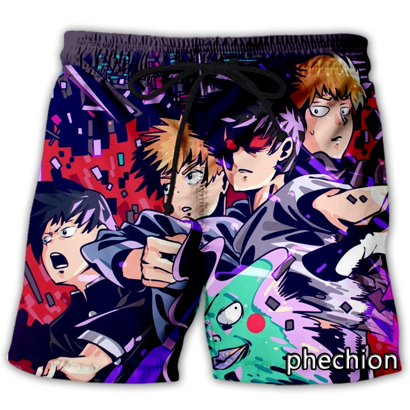 

phechion New Fashion Men/Women Mob Psycho 100 Ⅲ 3D Print Casual Shorts Novelty Streetwear Men Loose Sporting Shorts L15