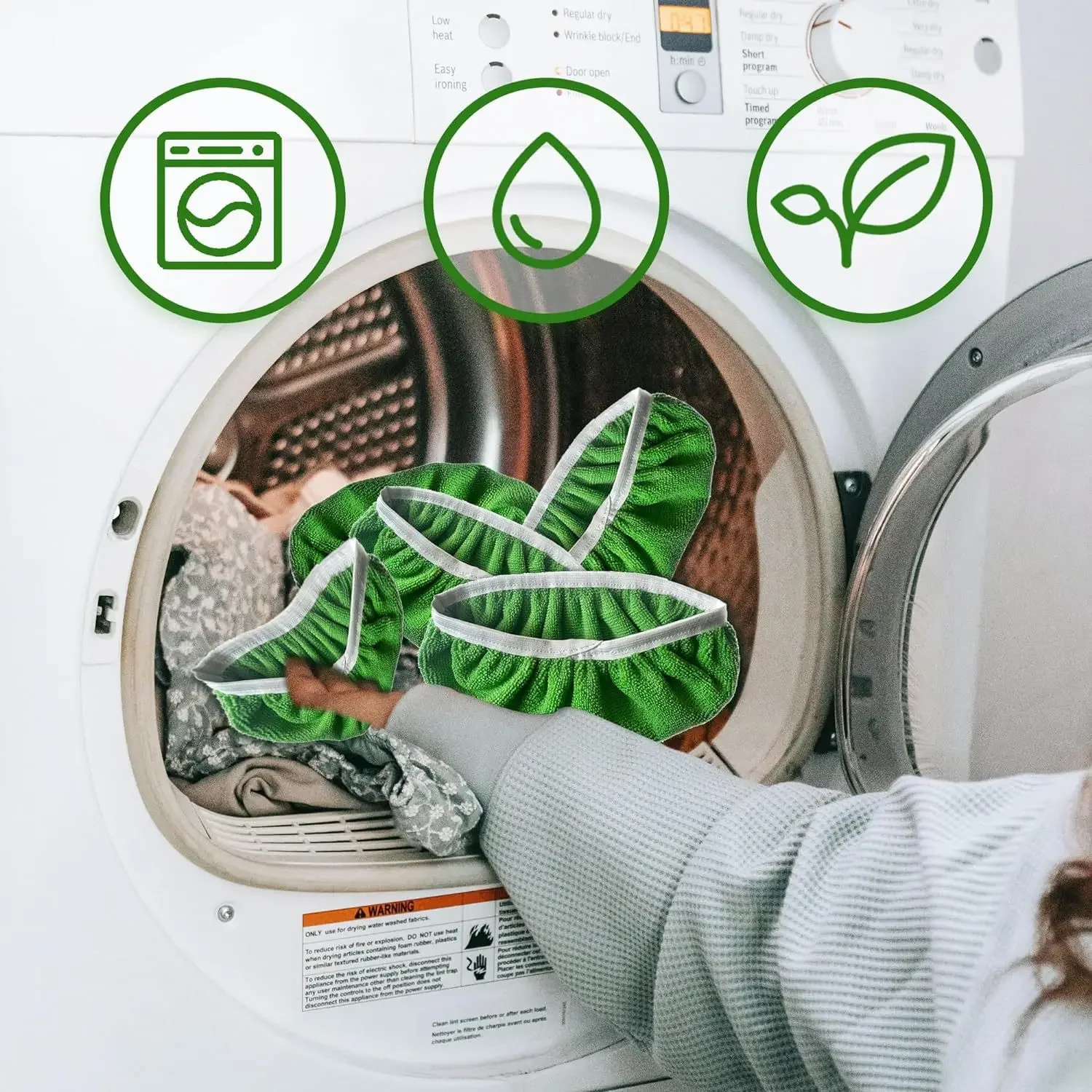 Microfiber Mop Cloth Home Kitchen Gadgets Absorbent Sponge Scouring Pad Alternative Cleaning Tools Reusable Flat Mops Green