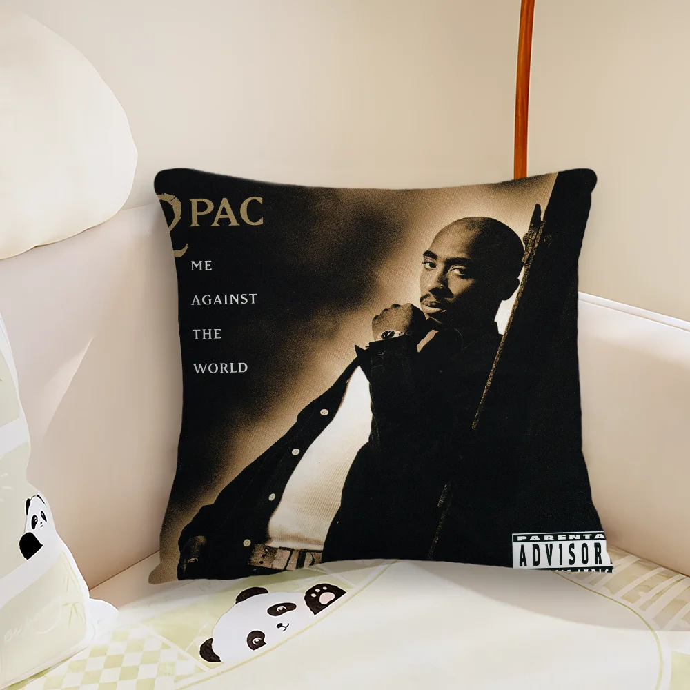 T-Tupac S-Shakur All Eyez on Me 베개 케이스, 거실 소파 쿠션 커버, 홈 침실 룸 장식에 적합, 2 팩