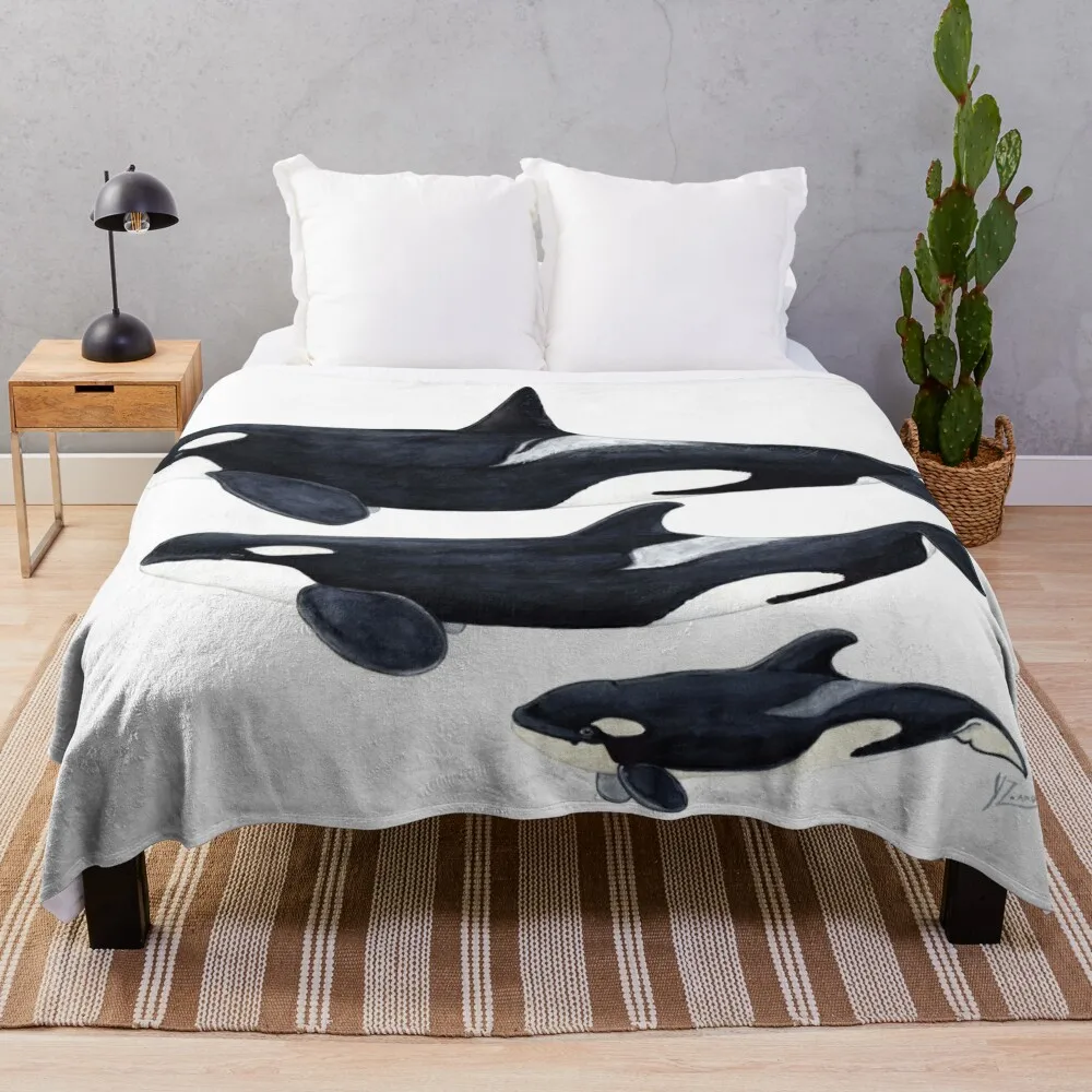 

Orca Throw Blanket wednesday christmas decoration Baby Flannel Blankets