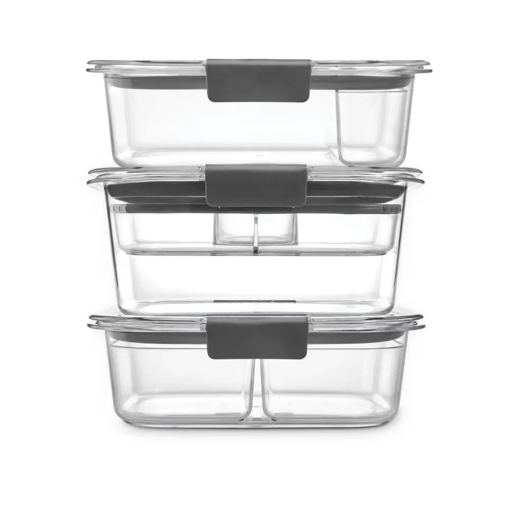 

Rubbermaid Brilliance Food Storage Containers, 12 Piece Sandwich and Salad Lunch Kit, Leak-Proof, BPA Free, Clear Tritan Plastic