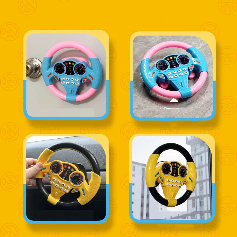 Eletric Simulation Steering Wheel Toy Simulate Driving Car Light Sound Musical Baby Kids Educational Vocal Toys for Children 5