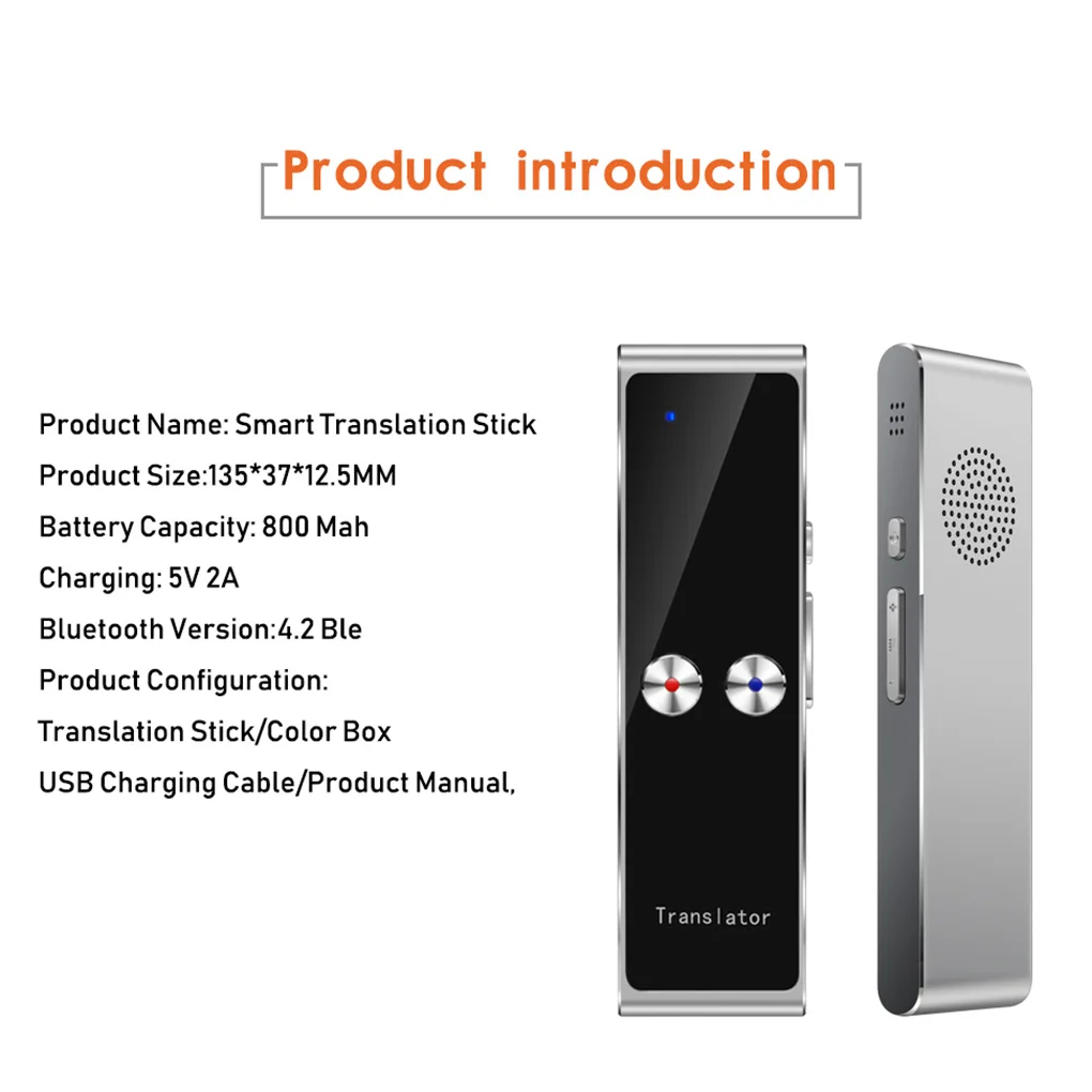T8 Portable Mini Wireless Smart Translator 68 Multi-Languages Two-Way Real Time Translator for Learn Travel Business Meeting voice translator language translator