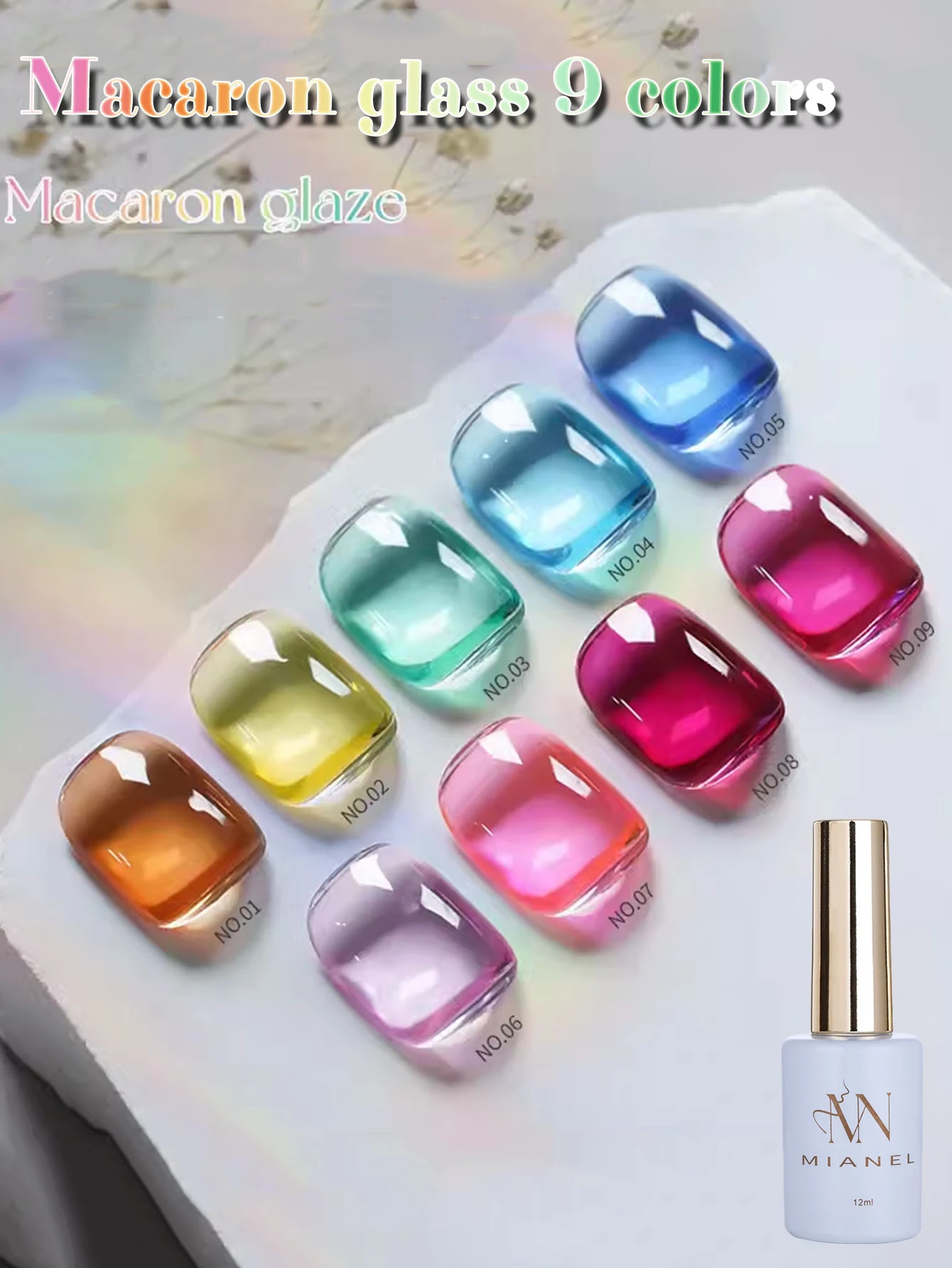 MIANEL 1-9 Stück 12ML Sommer-Bestseller Eisklarer Dopamin-Glaslack Bonbonfarbener Gel-Nagellack Glas-Jelly-Nagellack Rosa Nägel – Detail 19