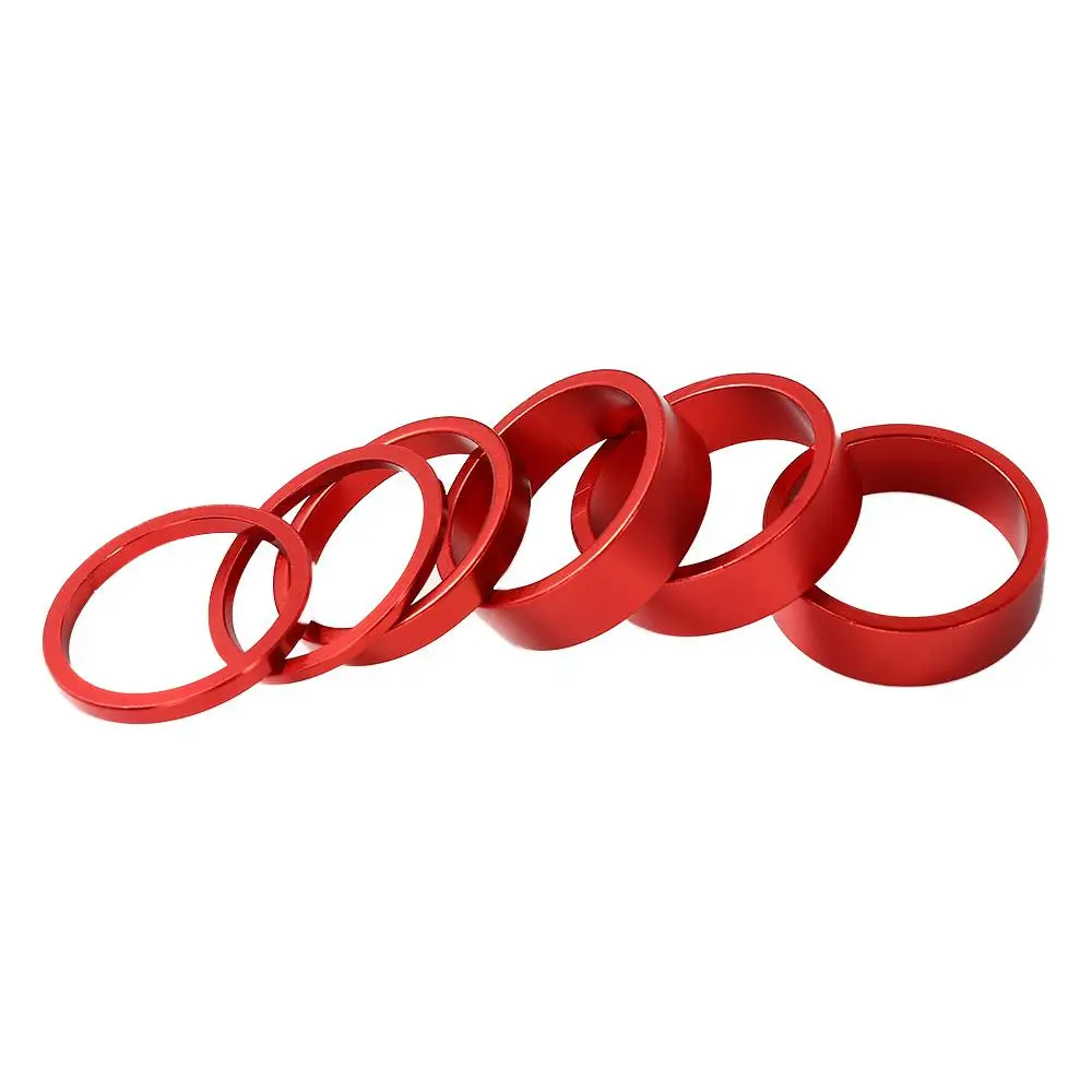 6pcs/set Aluminum Alloy Bike Headset Washer Mountain Bicycle Front Fork Washer Bike Stem Handlebar Spacers Ring Gasket bicycle headset bicycle spacer
