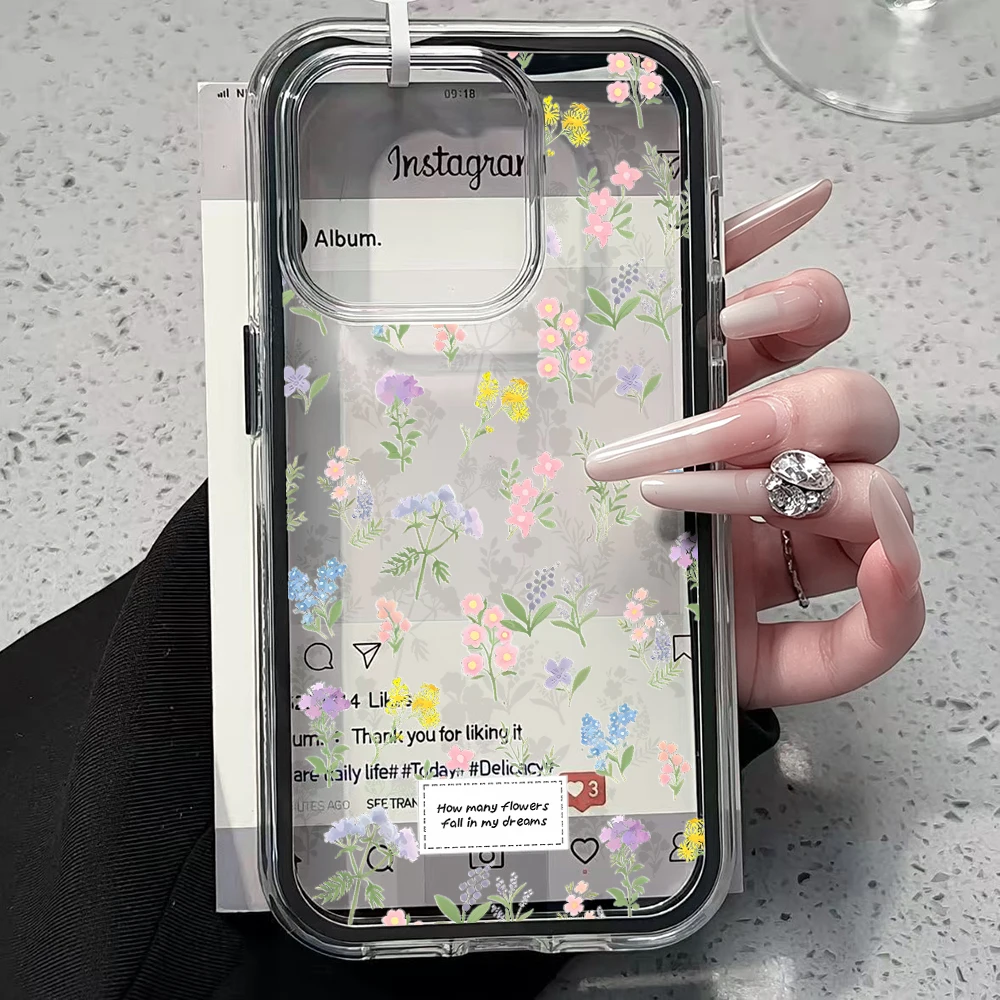 Fresh Spring Wildflower Print Clear Phone Case