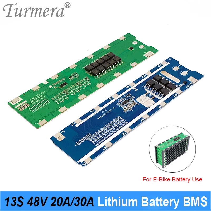 

Защитная плата литиевой батареи Turmera 13S 20A 30A BMS 48 в 52 в для точечной сварки, напрямую используемая в батареях электрического велосипеда или электроскутера