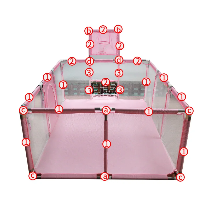IMBABY Baby Playpen Single Door Baby Playground Basketball Football Activity Fence Ball Pit for Children Park Balls