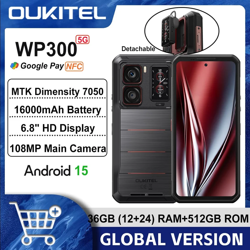 【5G対応】OUKITEL WP300 タフネススマホ Android 15 OUKITEL WP300 5G Rugged Phone 6.8-inch, 16000mAh | OUKITEL Store