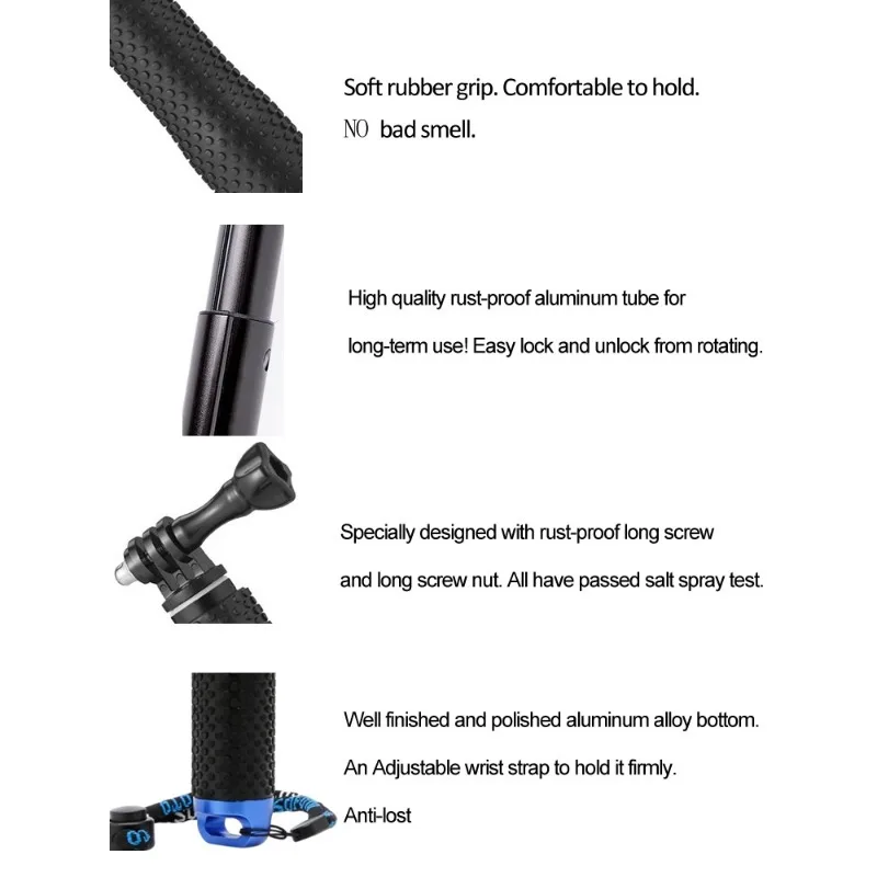 Selfie Stick for Gopro 11 10 9 8 7 6 5 4 3 Sj4000 Sj6 Sj7 Yi 4K DJI OSMO/Insta360/Akaso, 36'' inch Waterproof Aluminum Monopod