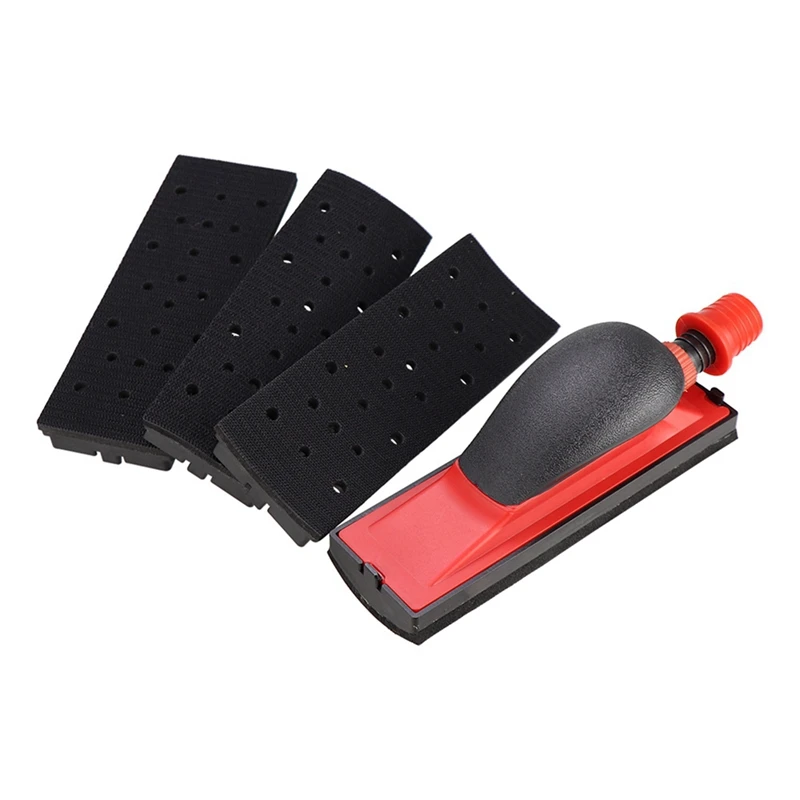 

70X198mm Vacuum Sanding Block 5Pcs Set Vacuuming Sanding Disc Holder Sandpaper 4Pc Backing Polishing Pad Easy To Use