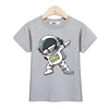 2024 New Children Summer Tops Astronaut Cartoon T-shirt Baby Boys Short Sleeves Shirt 3-14T US Size Clothing 2