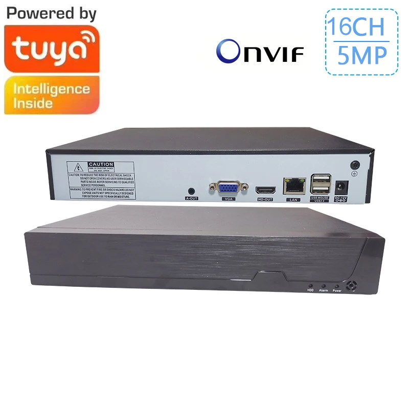 Network video recorder surveillance security Tuya Smart Onvif 8CH 16CH 5MP 4MP 3MP 2MP H.265 Video Surveillance NVR Recorder Motion Detect Recorder for IP Camera Metal Case