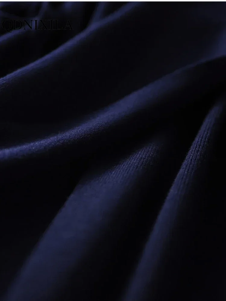 Autumn Winter Sweater Womens Dresses V-neck Wrap Up Dress for Women Woman Clothing Korean Version Loose Elegant Knitted Skirt 1