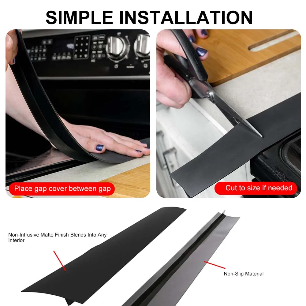Stove Gap Covers Silicone Counter Gap Filler for 4-25mm Gap Seal Spills Appliances Countertop Furniture