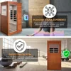 Far Infrared Sauna Home Sauna Spa Room Low-EMF Wood 800W Indoor Saunas with Control Panel and Tempered Glass Door, Room 6