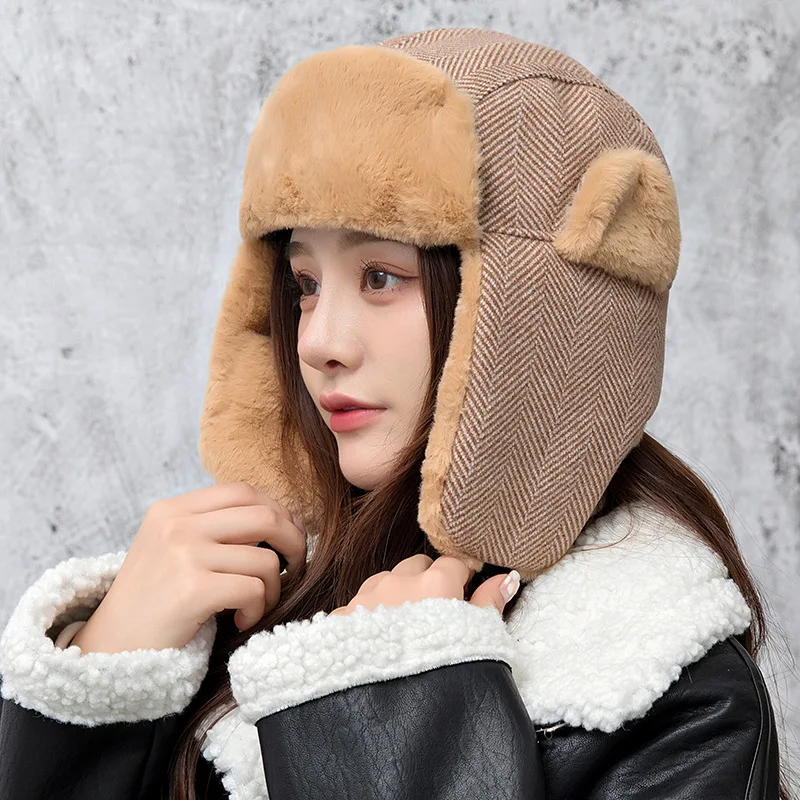 Winter Thick Outdoor Earflap Warm Hat New Warm Fleece Bomber Trapper