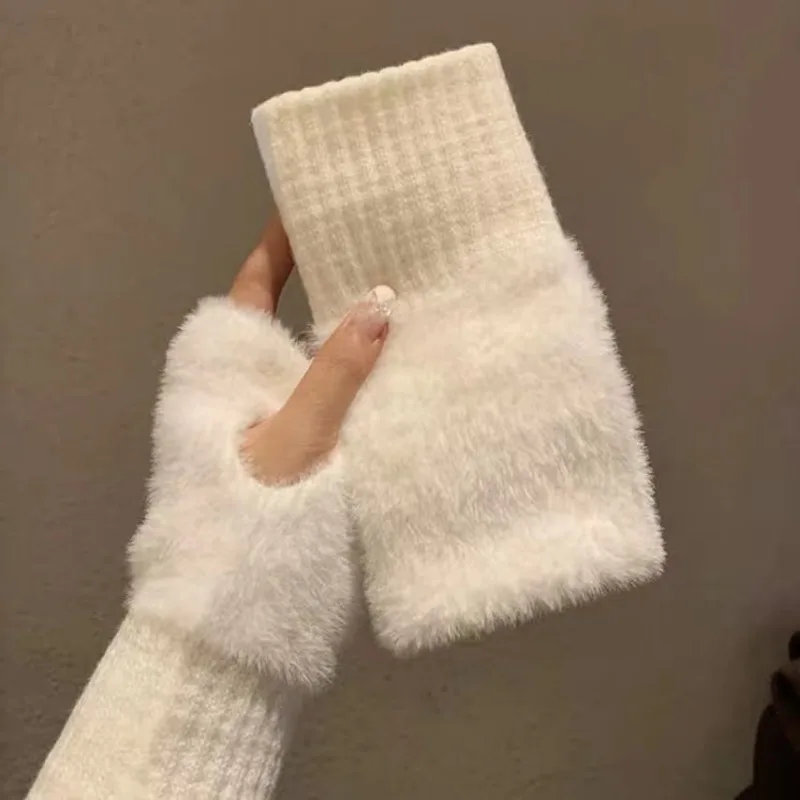 Furry Gloves 1pair Mink Fleece Women for Winter