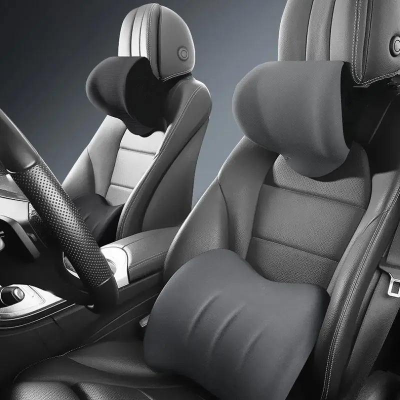 Ergonomic Car Seat Headrest & Lumbar Cushion Memory Foam Car Neck Pillow  Protective Lumbar Back Support Breathable Car Headrest - AliExpress