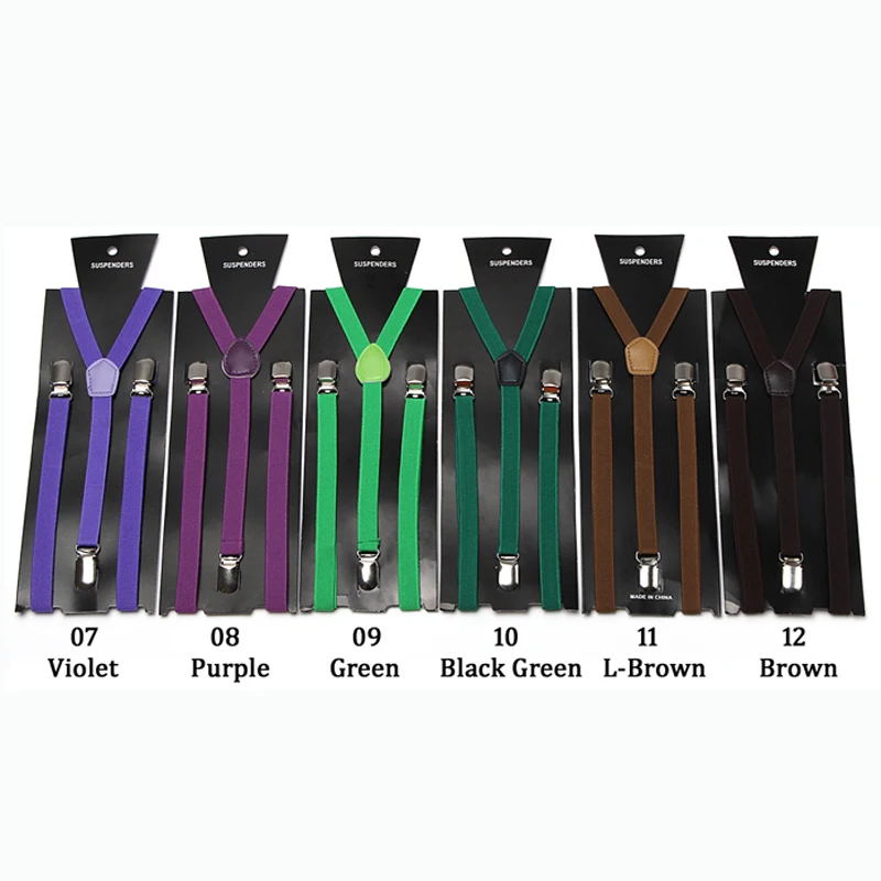 1.5cm Kids Suspenders BOYS/GIRLS Suspender Elastic Braces Slim Suspender 22 Colors Mix Y-back Suspenders Gallus