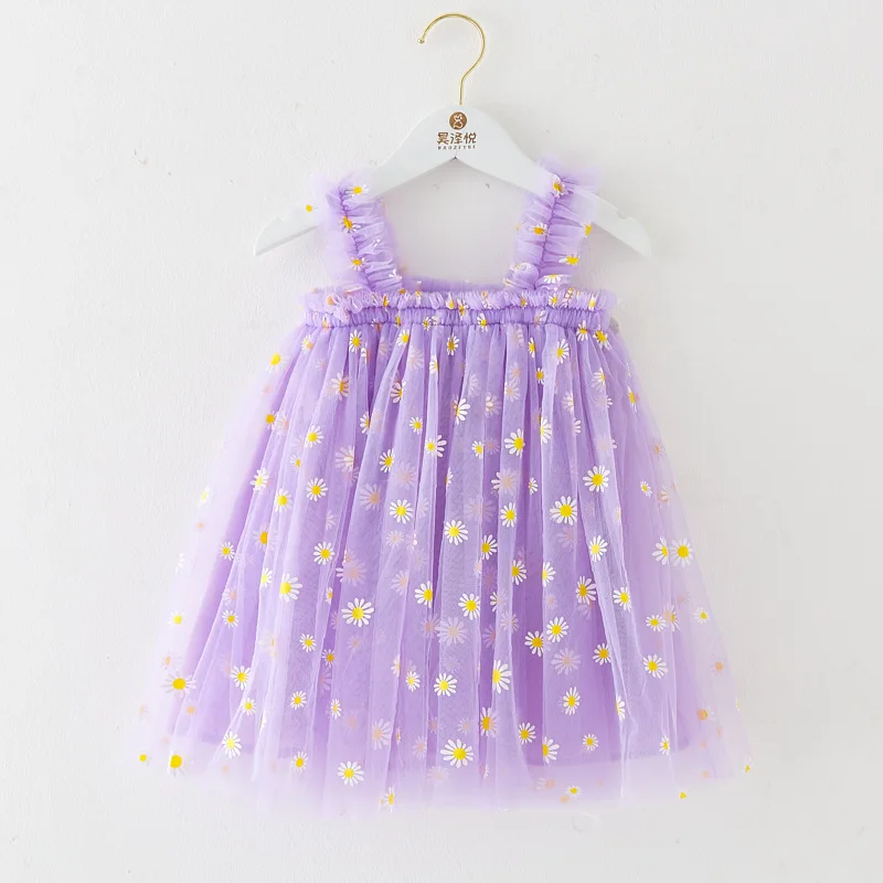 Baby Girl Dress Fashion Suspenders Embroidery Floral