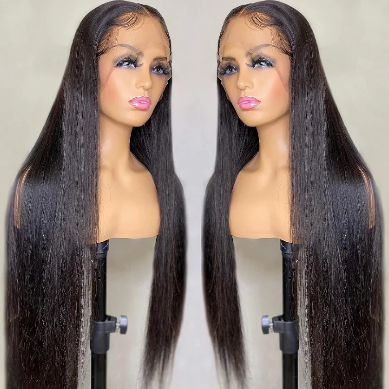Glueless Silk Base Lace front Wig Natural Black Long Synthetic Lace Front Silk Top Wig High temperature With Baby Hair
