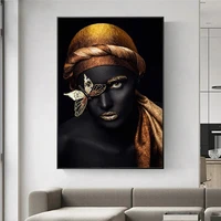 African Women with Headscarf  Canvas Painting  Wall Art Black Woman Portrait Posters Prints for Living Room Home Office Decor 4