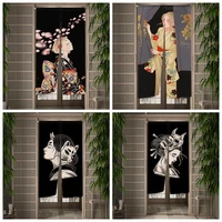 Geisha Japanese Style Door Curtain Ladies Kitchen Bedroom Bathroom Izakaya Wind And Moon Place Partition Half Curtain Decoration 1