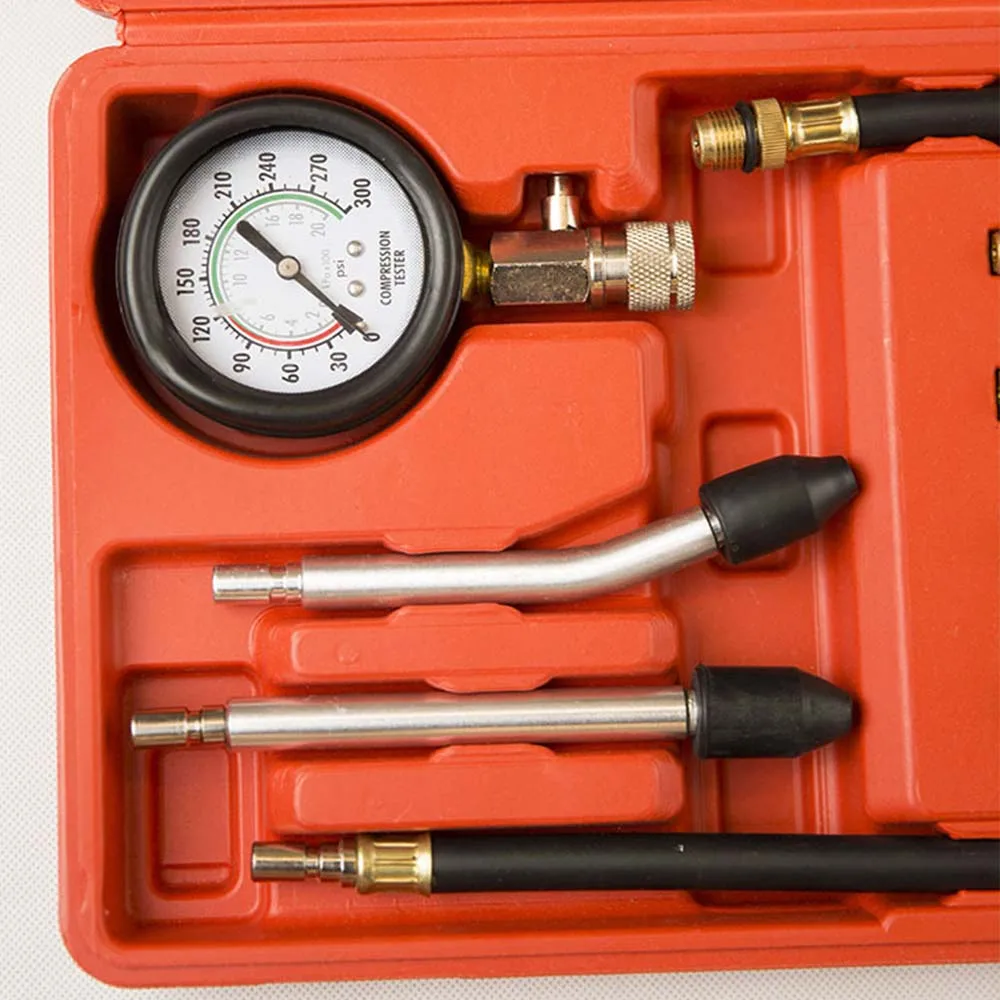 Engine Cylinder Automobile Pressure 0-300psi Auto Petrol Gas Gauge Tester Gasoline Engine Compression Tester Automotive Test Kit