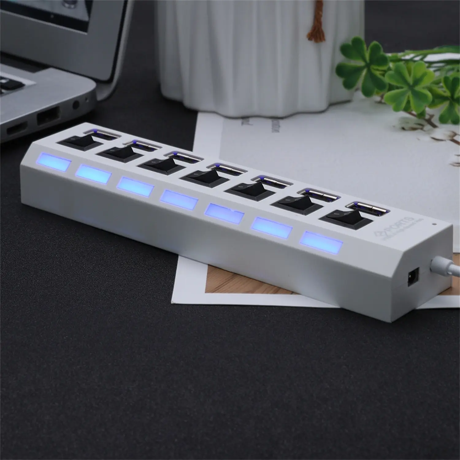 USB HUB USB Switch Hub 2.0 Adapter High Speed Multi 7 Ports Hub USB On