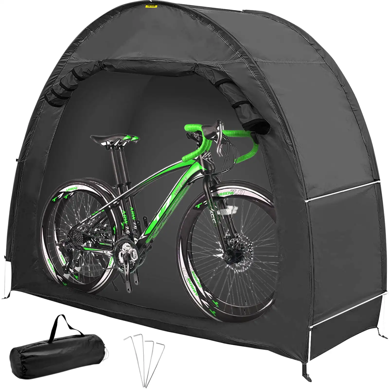 

Bike Cover Storage Tent, Outdoor Waterproof Portable for 2 Bikes, 210D Oxford Fabric Anti-Dust Bicycle Storage Shed