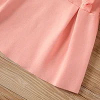 PatPat Sweet Ruffle Edge Baby Girl Dress Set, 1pc, Medium Thickness, Solid Color, Long Sleeve Soft and Comfortable 5