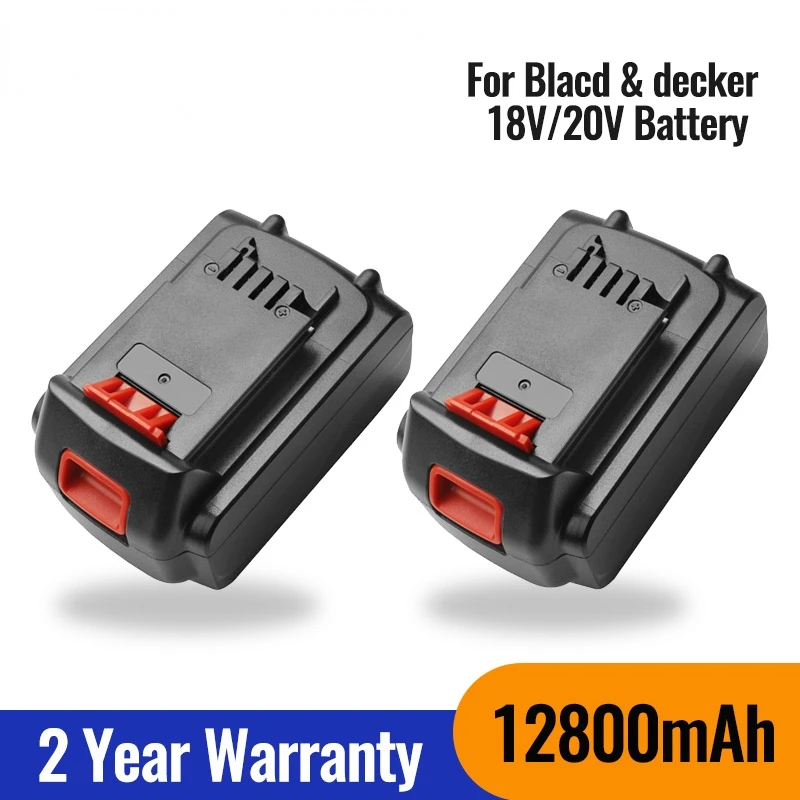 

100% brand new 18V/20V 12.8Ah Li-ion Rechargeable Battery for BLACK&DECKER LB20 LBX20 LBXR20 Power Tool Replacement Battery