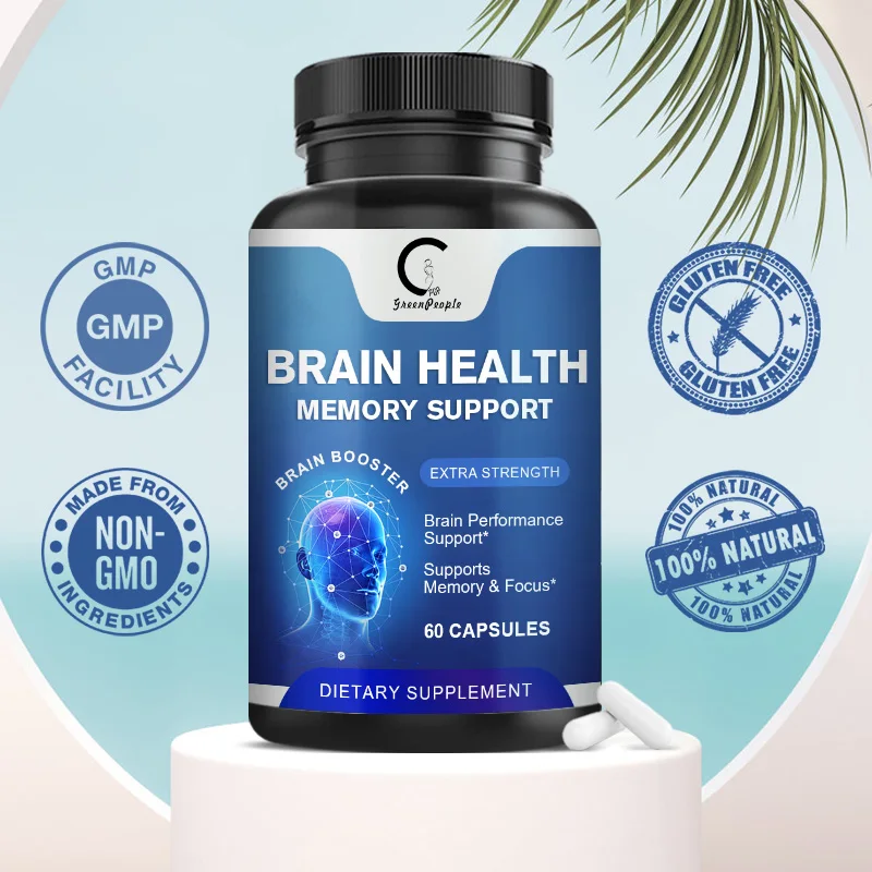 GPGP Greenpeople 60pc Brain Health Capsule For Concentration Brain Booster Focus Memory Clarity Pill Vitamin B6 Supplement
