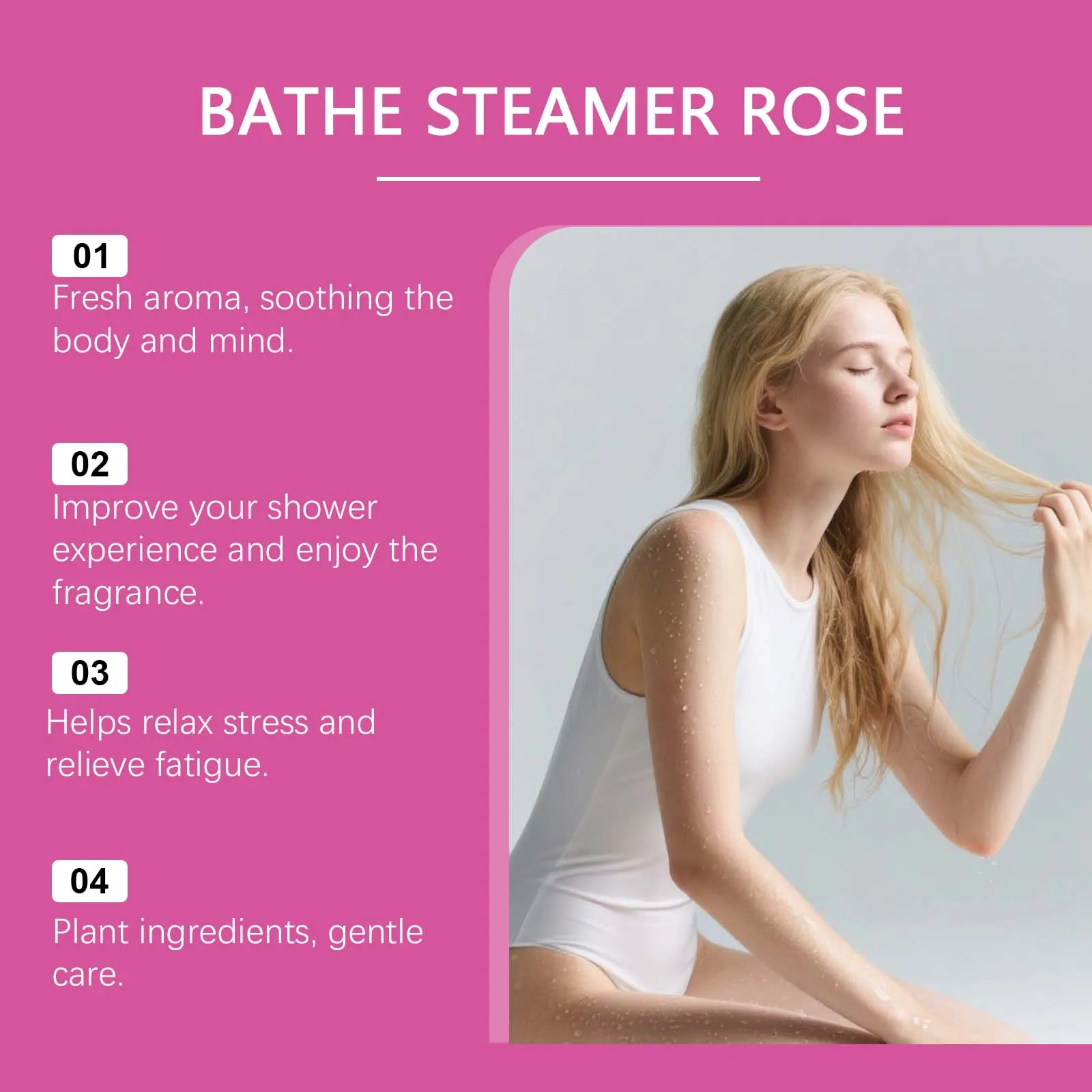 Bath Steam Aromatherapy Tablets - Rose Scented Aromatherapy for Bathing, Gently Cleanses and Comforts the Body Skin