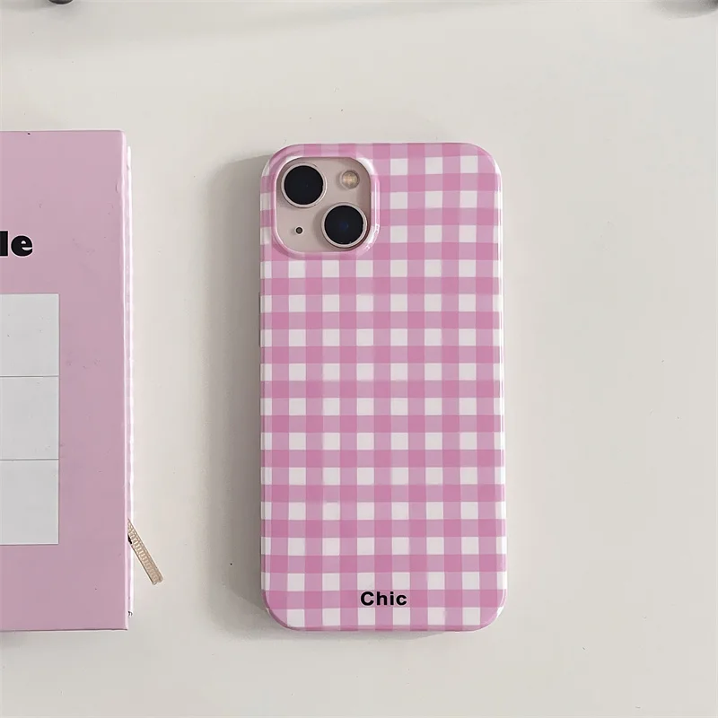 thumbnail image 1 of Funda de teléfono con diseño de celosía elegante y sencilla para iPhone 16, 15, 14, 13, 12, 11 Pro Max, XS, XR, XSMax, 6, 7, 8 Plus, carcasa rígida de PC HD brillante, 1 of 5