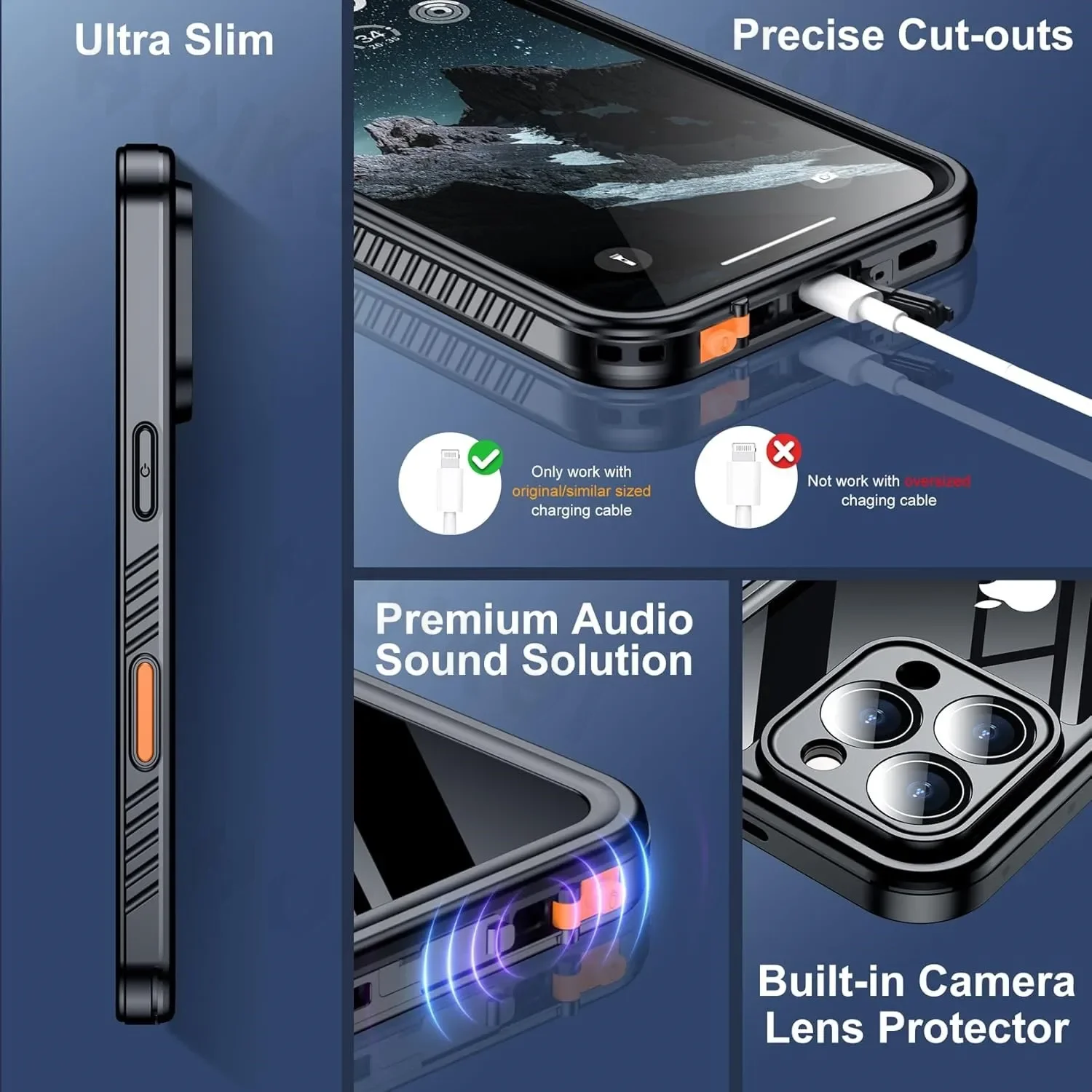 Ultimate Waterproof Dustproof Full-Body Protective Phone Case with IP68 Rating