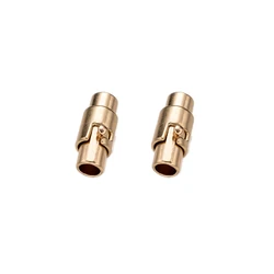 Magnetic Clasp Bracelet End Caps - Set of 5 - 3mm Hole (KC Gold)