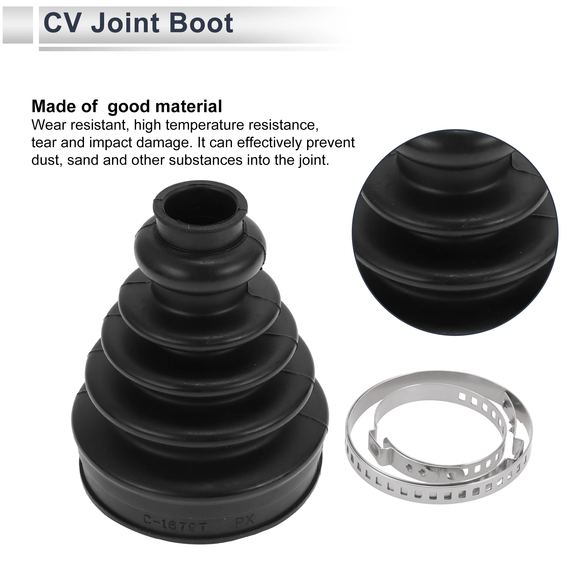 X Autohaux No.30759411 Inner CV Joint Boot Kit with Clamps for Volvo S60 2011- for Volvo S80 2007-2015 XC70 2008