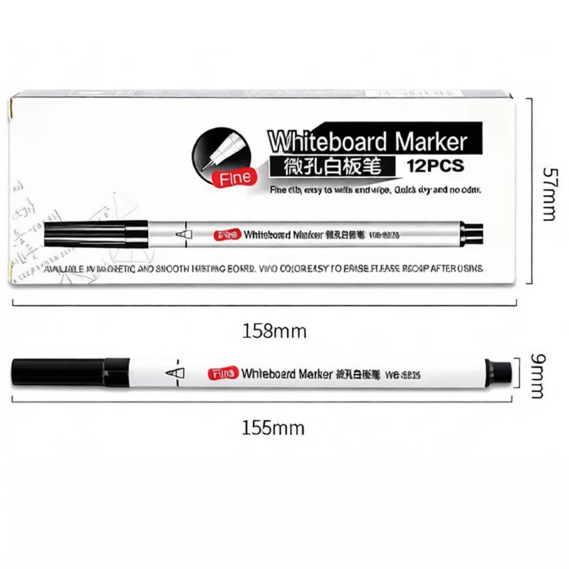 1pcs 0.5mm 엑스트라 파인 팁 드라이 지우기 화이트 보드 마커 학교 교육용 지울 수있는 화이트 보드 펜 사무실 드로잉 문구