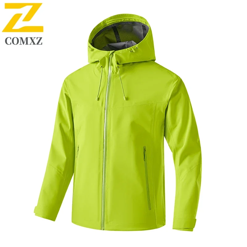 Men's Camping Ski Jackets Trendy Soft Shell Wear-resistant Windbreaker Coats Hiking Hooded Waterproof Jacket Raincoat Clothing