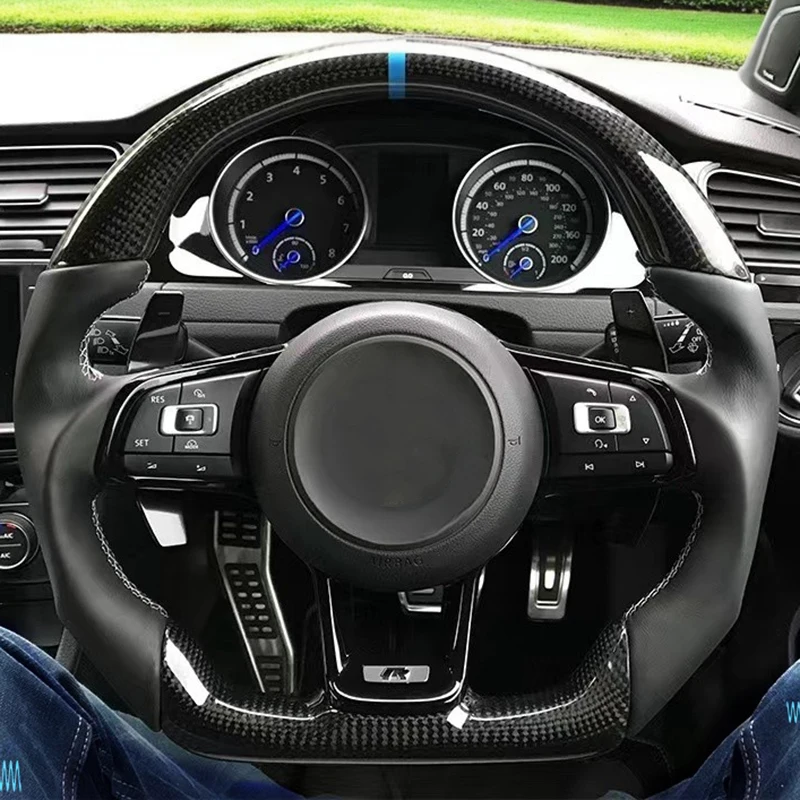 

Рулевое колесо из углеродного волокна для Volkswagen Golf 7 7.5 GTI GTD GTE R 2013-2020 Polo GTI Tiguan Passat Рулевое колесо