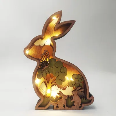 

Cute Wooden Crafts Creative Home Animal Ornament Children's Gift Bedroom Table Top Warm Decoration