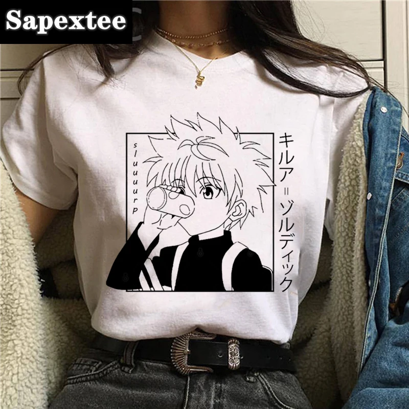 ハンター × ハンター,キルアTシャツ,男性用,グランジ,ハラジュク