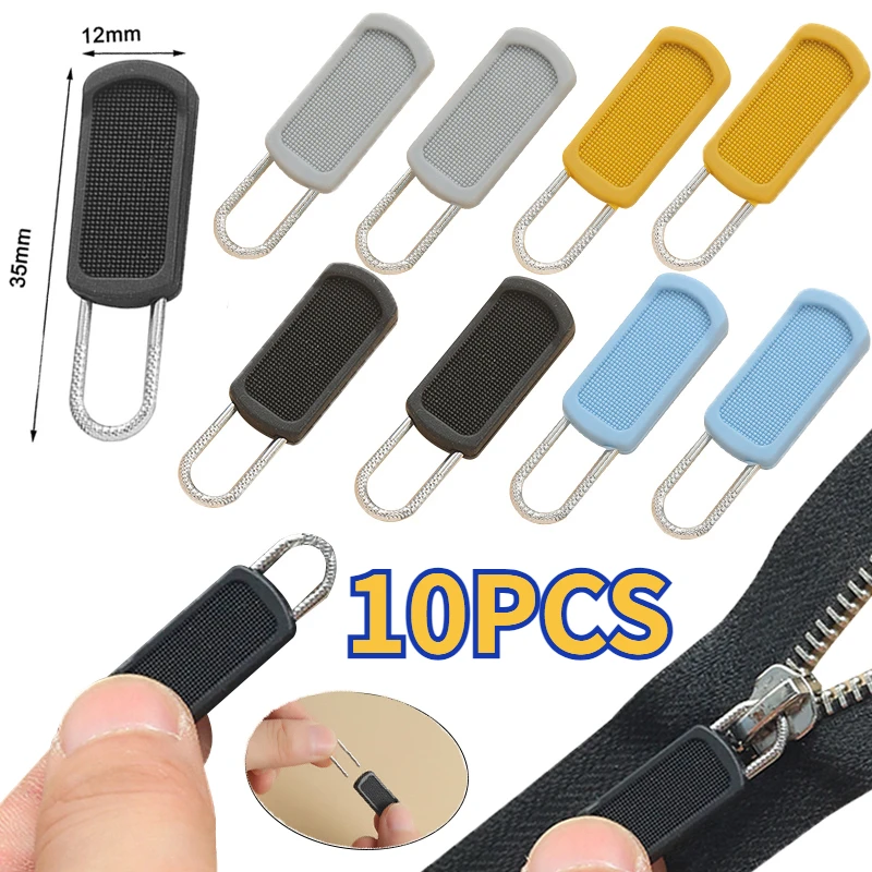 Zipper Repair Kit 10PCS Zippers Head Universal Zipper Repair Kit Replacement for Broken Buckle Travel Bag Suitcase Zipper Head DIY Sewing Craft