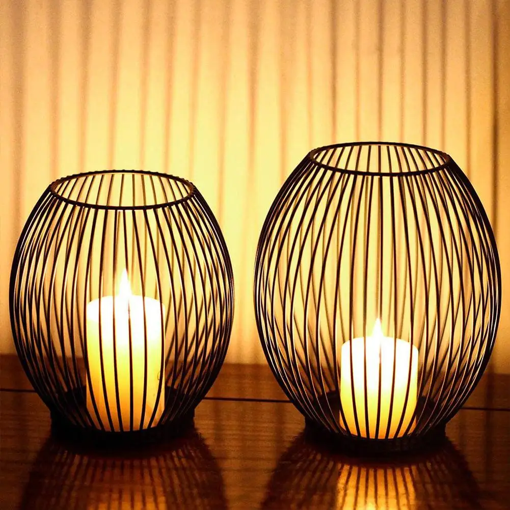 

Oval Candle Holder Set Of 2 Metal Decorative Candle Holder Creative Vintage Candle Stand For Christmas Wedding Decor