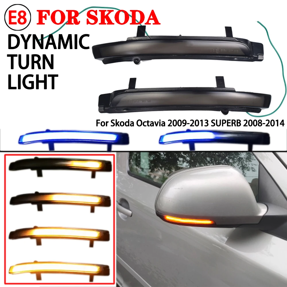 Dynamic Turn Signal Light For Skoda For Octavia Mk3 A7 5E 2013 2014 2015 2016 2017 2018 2019 Rearview Mirror Blinker Indicator Side Mirror Flashing Lamp(Turn Signal - View #14
