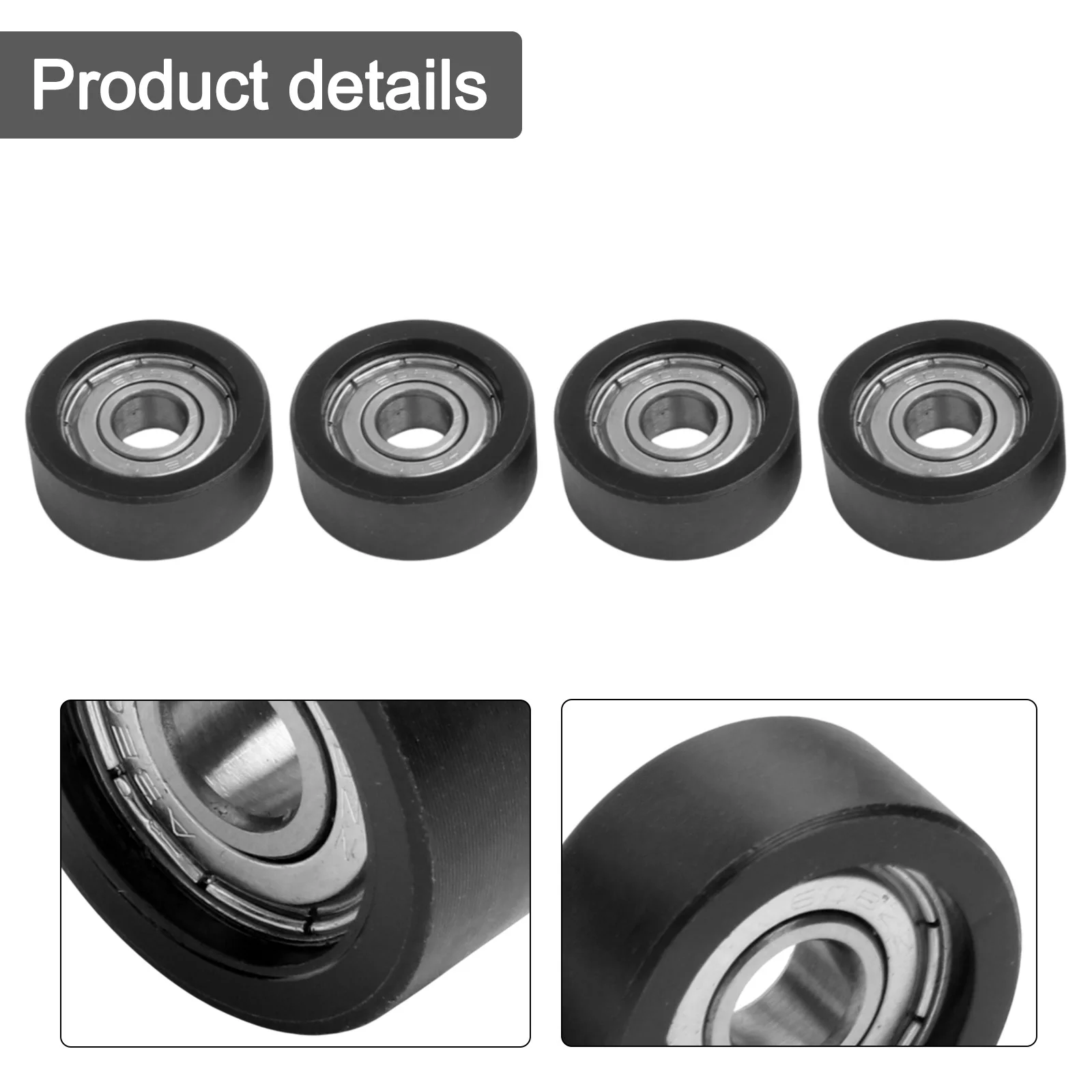 4 Pcs Silent Guide Wheel Bearing Rolling Pulley Rowing Machine Pulley Seat Cushion Seats Cushion Moving Wheel 8*27*11mm