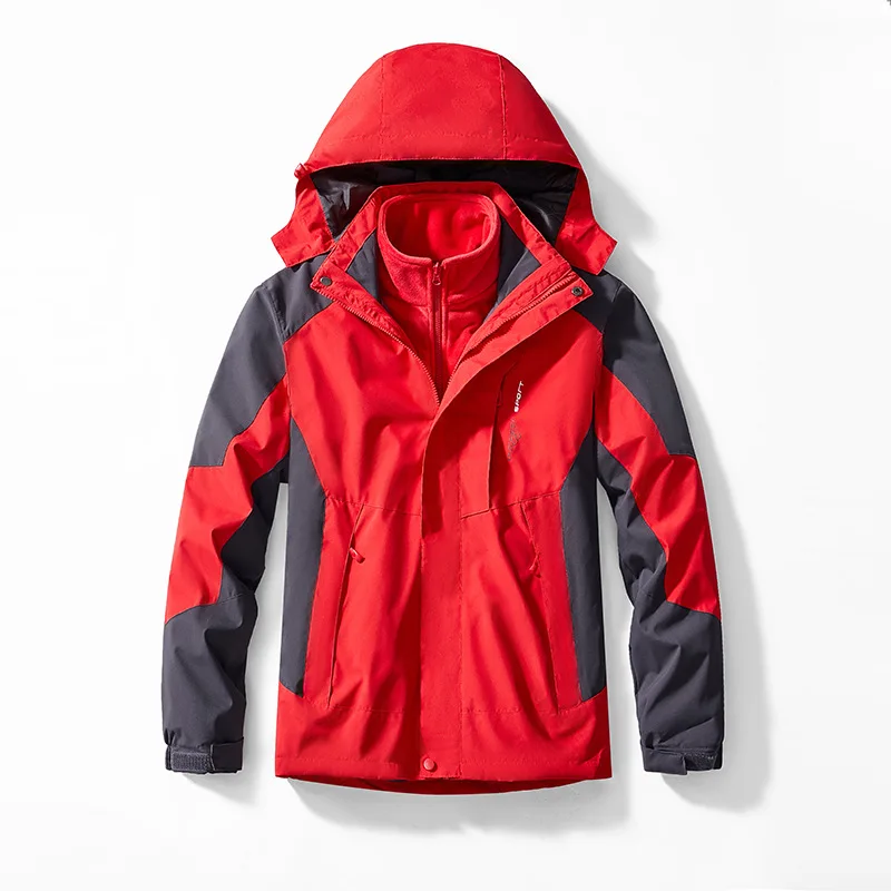 Men's Women's Waterproof Winter 3in1 Detach Camp Fish Hike Trekking Climb Ski Jackets Breathable Oversized 5XL Male Girl Coat 5